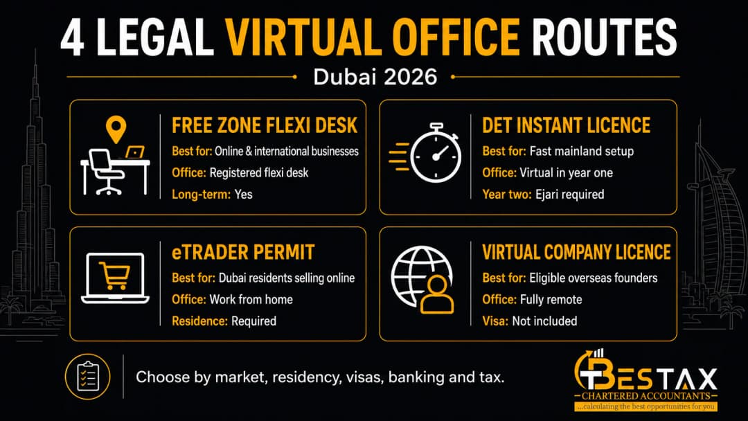 The four legal virtual office routes in Dubai in 2026