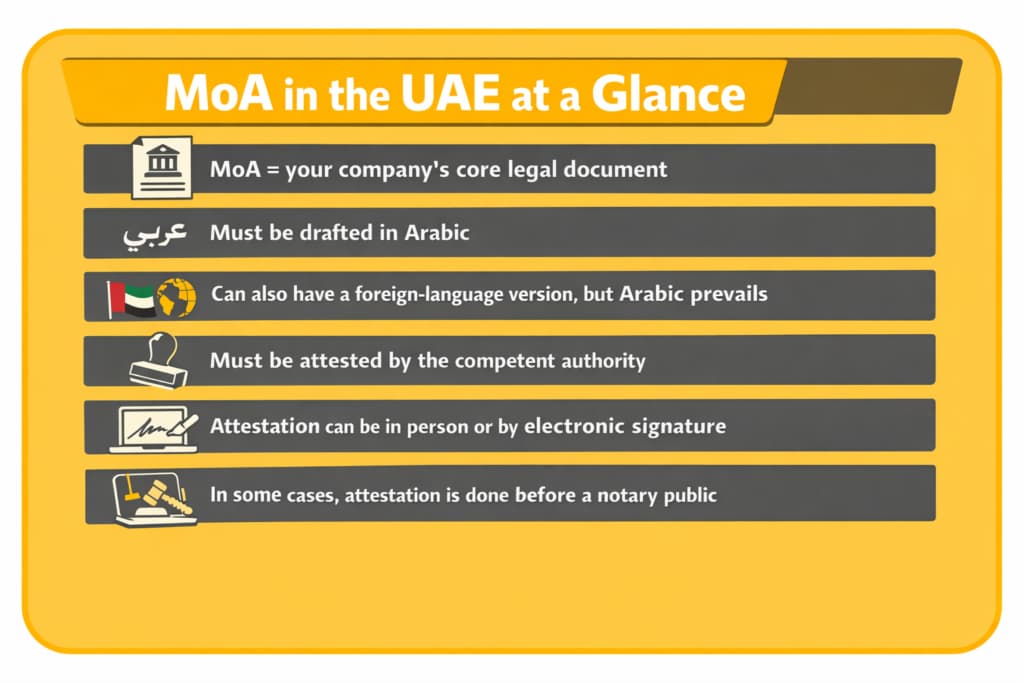 MOA in UAE at Glance
