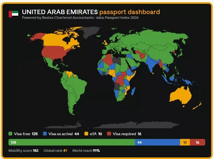 image of UAE passport dashboard