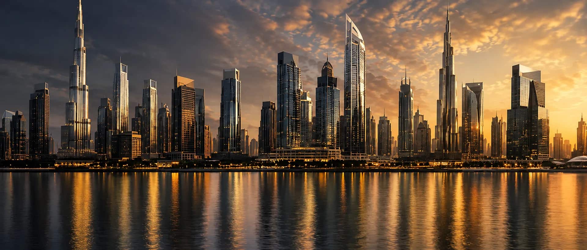 Dubai business district at night