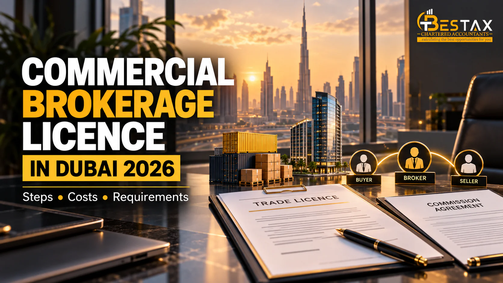 Commercial brokerage licence in Dubai 2026: steps, costs and requirements