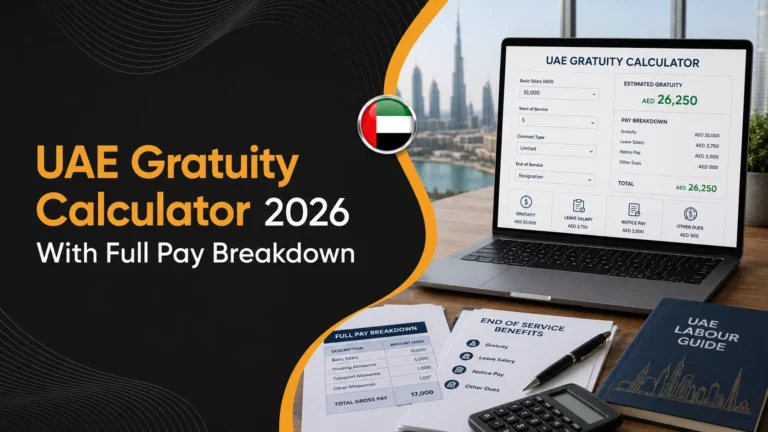 UAE Gratuity Calculator 2026 With Full Pay Breakdown