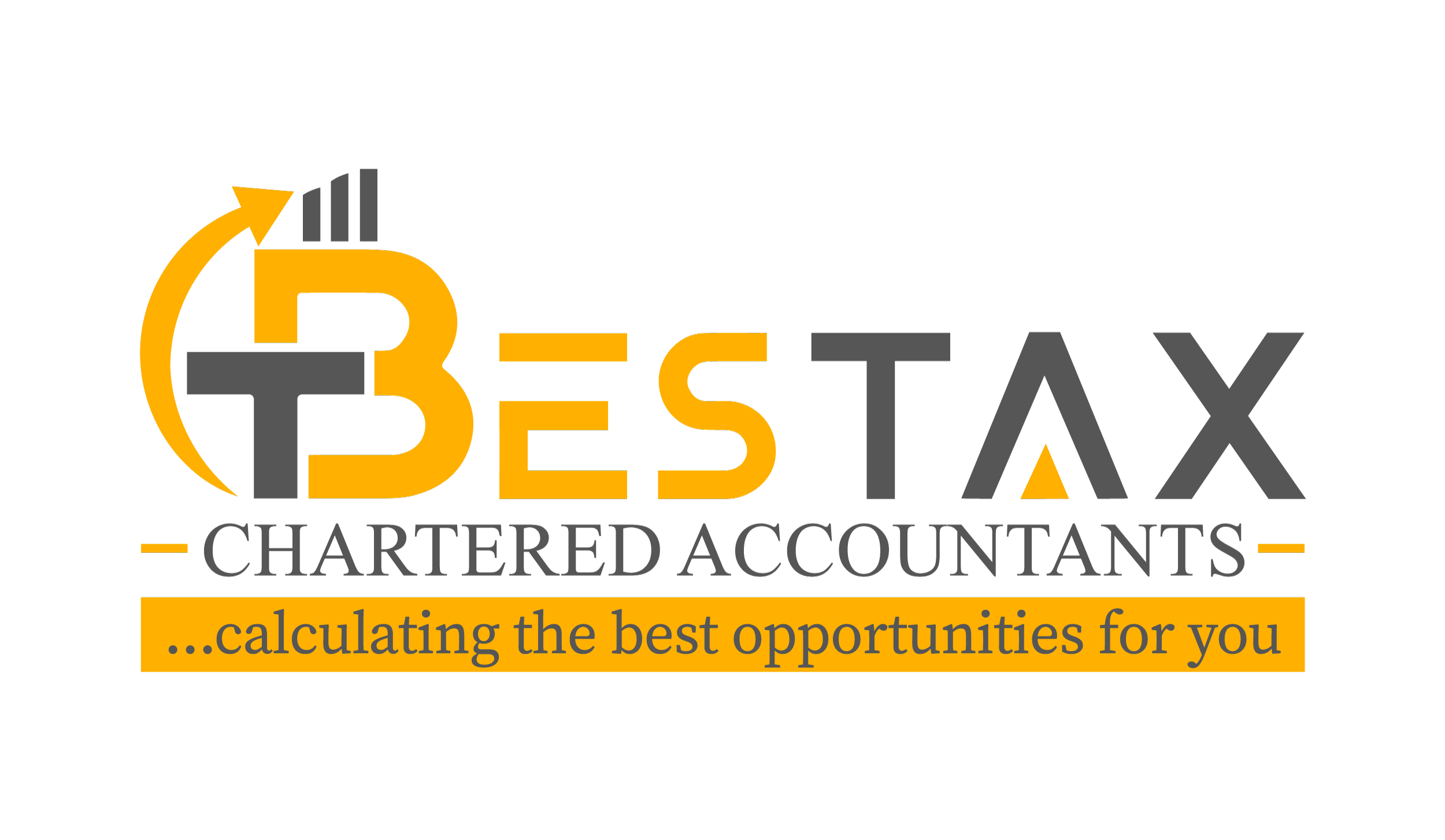 Logo — dark ink: the Bestax Chartered Accountants mark shown on a light background