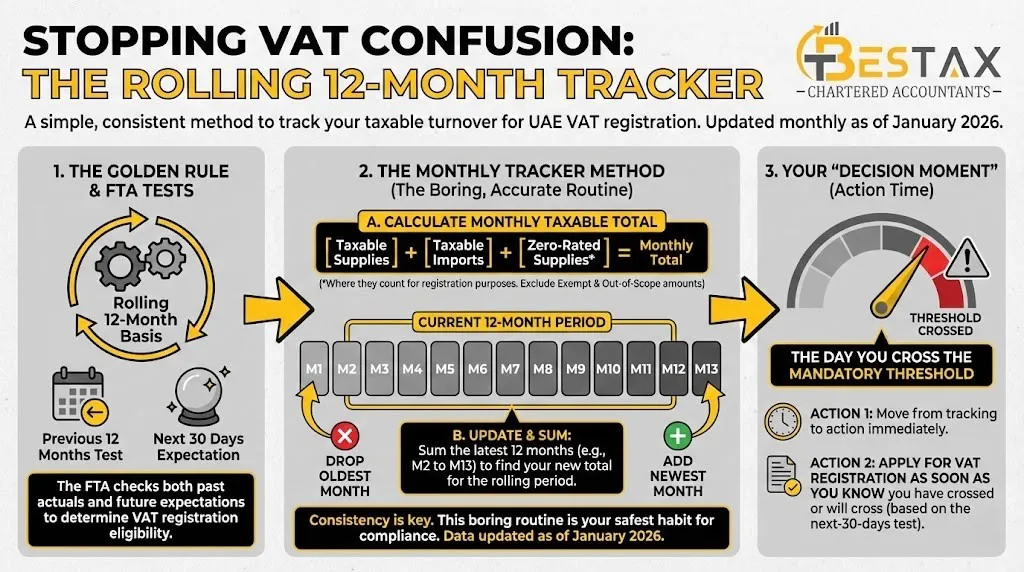 What is VAT Registration Threshold in UAE and How to Determine It 1 The Rolling 12-Month Tracker