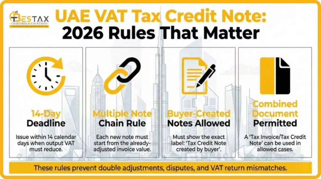 UAE VAT Tax Credit Note 2026 rules