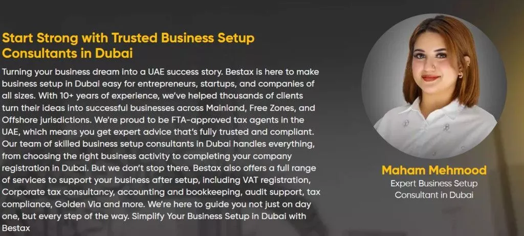 maham mehmodd expert business setup consultant in dubai