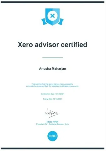 Anusha Maharjan Xero Advisor Certified credential